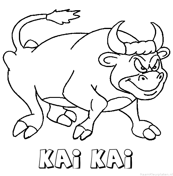 Kai kai stier kleurplaat